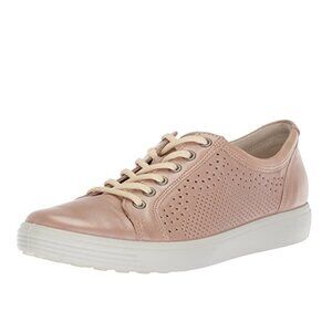 ECCO Soft 7 Lace Perforated Leather Fashion Trend Tie Sneakers